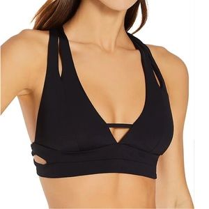 Becca Black Split Strap Halter Bikini Top